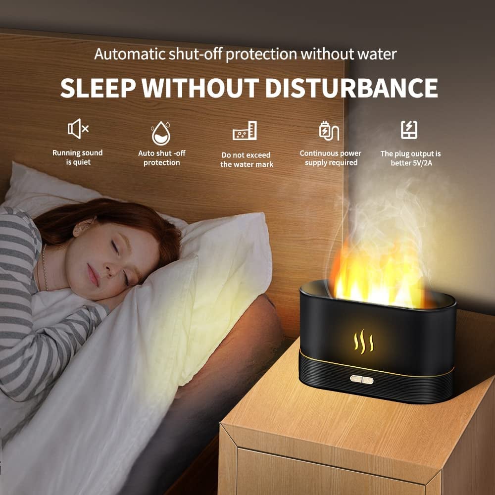 LED Ultrasonic Flame Humidifier and Aroma Diffuser