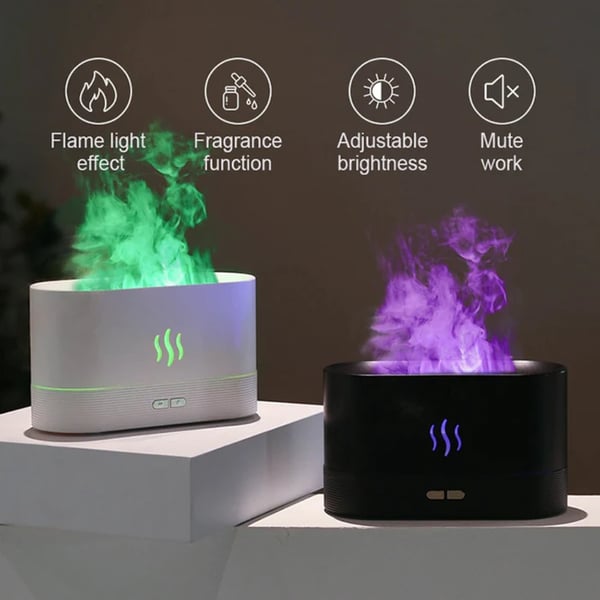 LED Ultrasonic Flame Humidifier and Aroma Diffuser