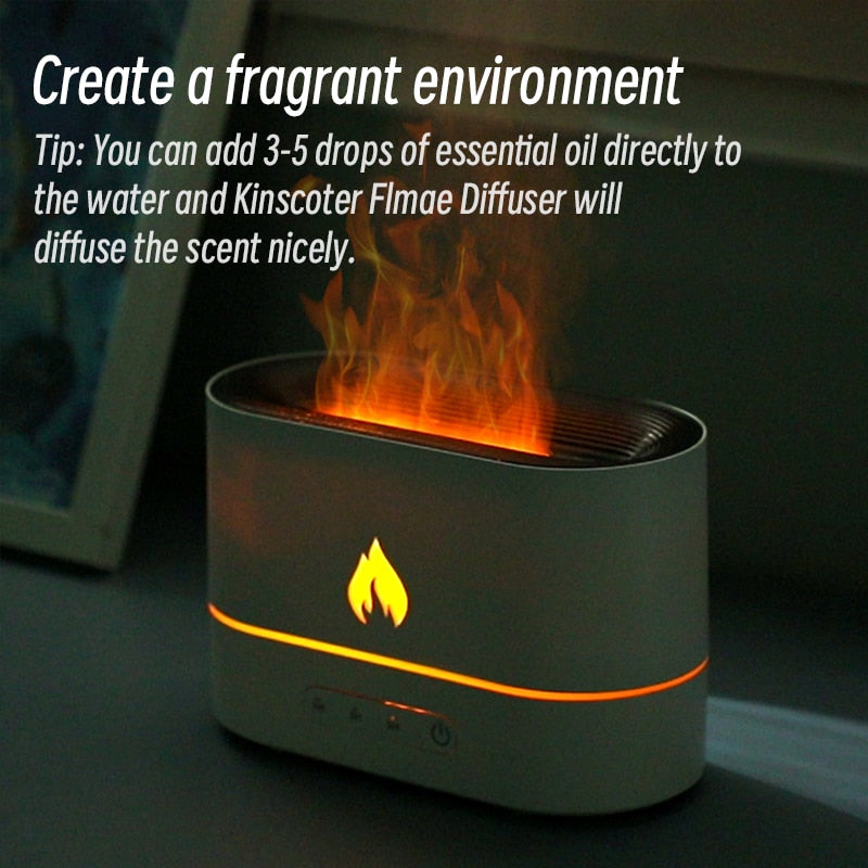 HOT SALE LED Ultrasonic Flame Humidifier and Aroma Diffuser