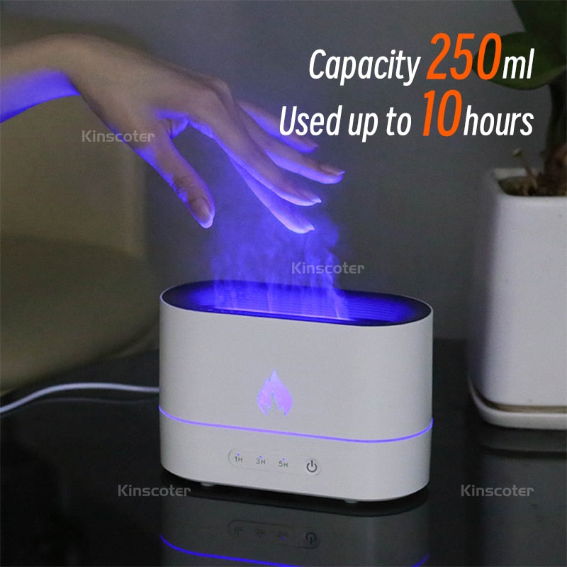 HOT SALE LED Ultrasonic Flame Humidifier and Aroma Diffuser