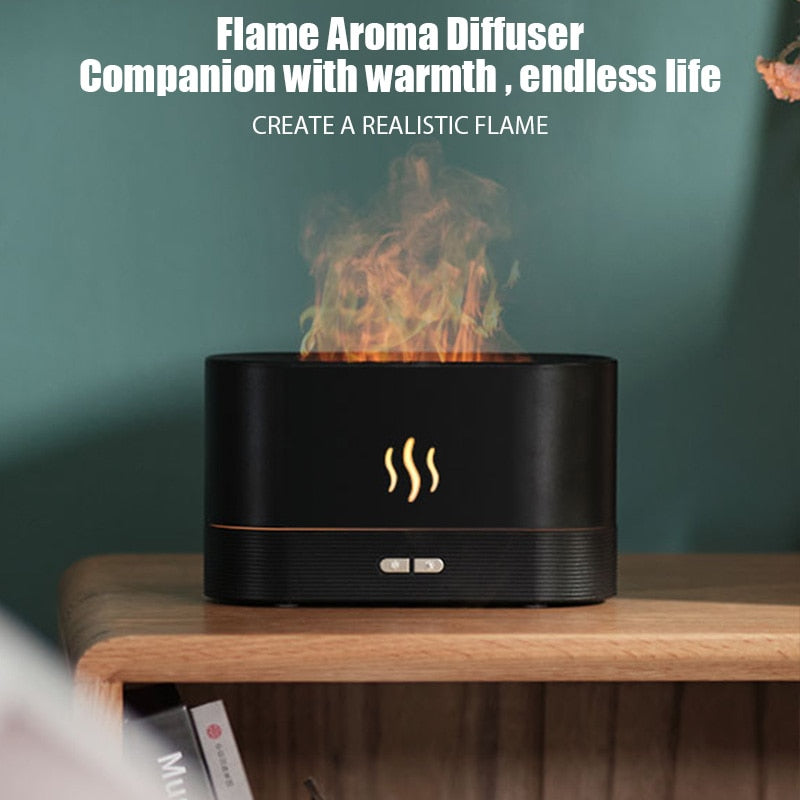 LED Ultrasonic Flame Humidifier and Aroma Diffuser