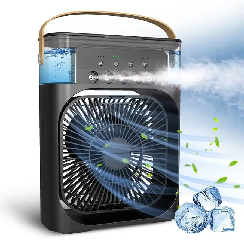 Portable Fan  Air Conditioners  USB Electric Fan LED Night Light Water Mist Fun 3 In 1 Air Humidifie  For Home